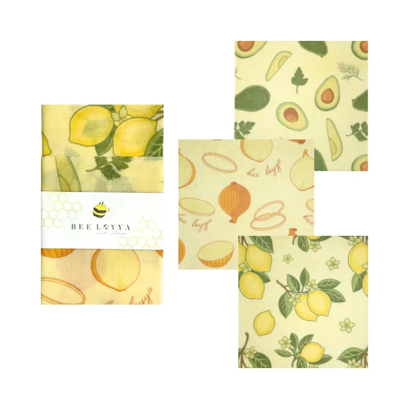 Set of 3 wrappers 20*20 cm "Onion/avocado/lemon" — Photo 3
